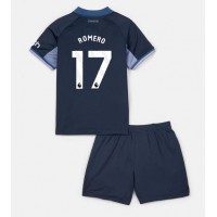 Koszulka piłkarska Tottenham Hotspur Cristian Romero #17 Strój wyjazdowy dla dzieci 2023-24 tanio Krótki Rękaw (+ Krótkie spodenki)